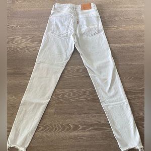 LEVI mile high super skinny light blue denim jean with stretch